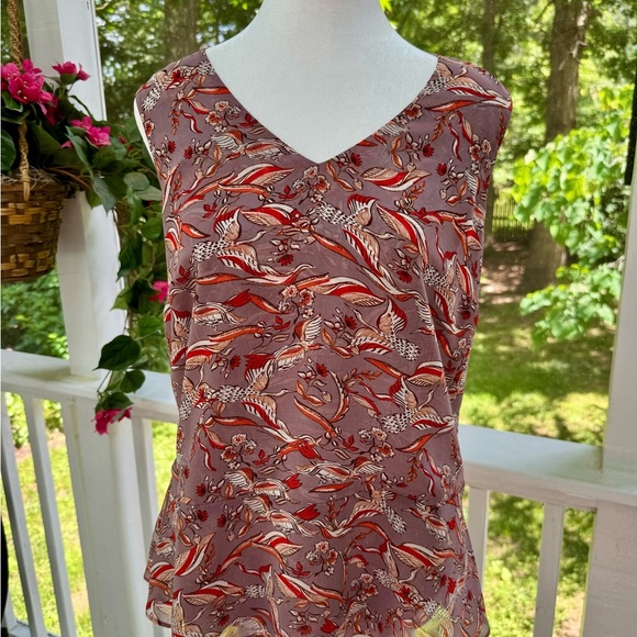 NWOT TAGS CABI 3611 V-BECK CRANE TOP W/PEBLUM-SMALL - Picture 5 of 9